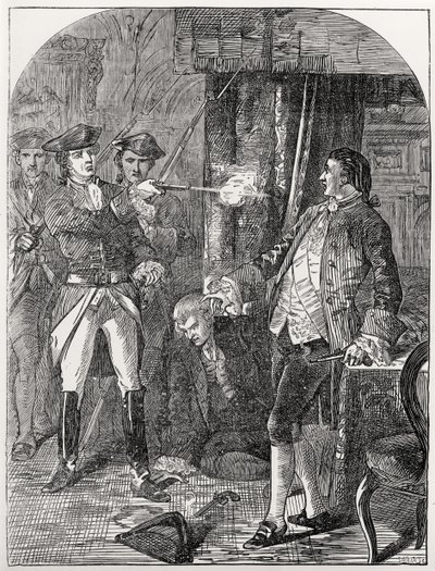 De arrestatie van Lord Edward Fitzgerald (1763-98), 19 mei 1798, gegraveerd door Joseph Swain (1820-1909) door English School